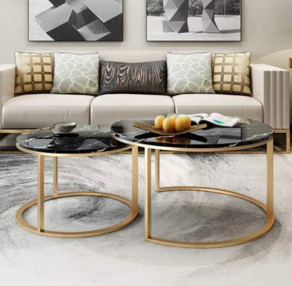 Elmorinuo Steel Side Table (Black & Gold)