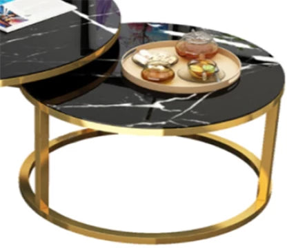 Elmorinuo Steel Side Table (Black & Gold)