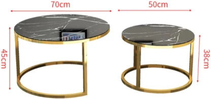 Elmorinuo Steel Side Table (Black & Gold)