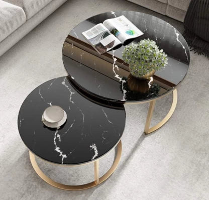 Elmorinuo Steel Side Table (Black & Gold)