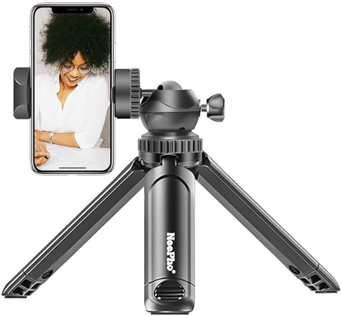 NeePho Multi-Function Mini Tripod NP-999, with Ball Head and Phone Holder, for Camera and Smartphone