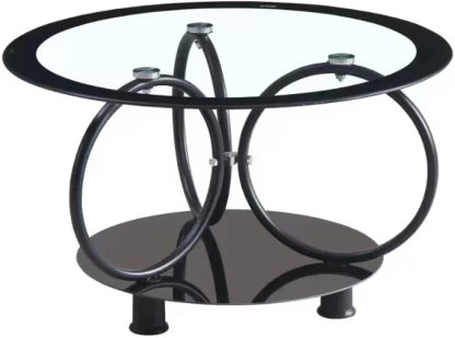Elmorinuo Aesthetic Glass Top with Unique Metal Frame Glass Side Table