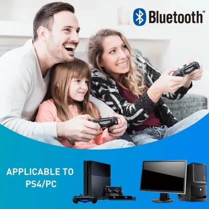 Elmorinuo - Double Shock Vibration 4 Wireless Controller Compatible With PS4 & PC Gamepad with Dual Vibration, USB Charging- Black Motion Controller