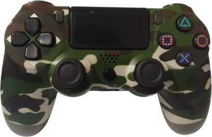 Elmorinuo - Double Shock Vibration 4 Wireless Controller Compatible With PS4 & PC Gamepad with Dual Vibration, USB Charging- Camo Dark Green. Motion Controller