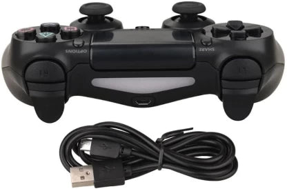 Elmorinuo - Double Shock Vibration 4 Wireless Controller Compatible With PS4 & PC Gamepad with Dual Vibration, USB Charging- Black Motion Controller