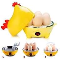 Electric Egg Cooker, Yellow Chicken Shape, 7 Egg Capacity, Steamer Boiler