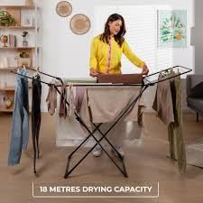 Foldable Clothes Drying Rack, 18m Drying Capacity, X-Shape Design, Indoor Outdoor Laundry Stand
