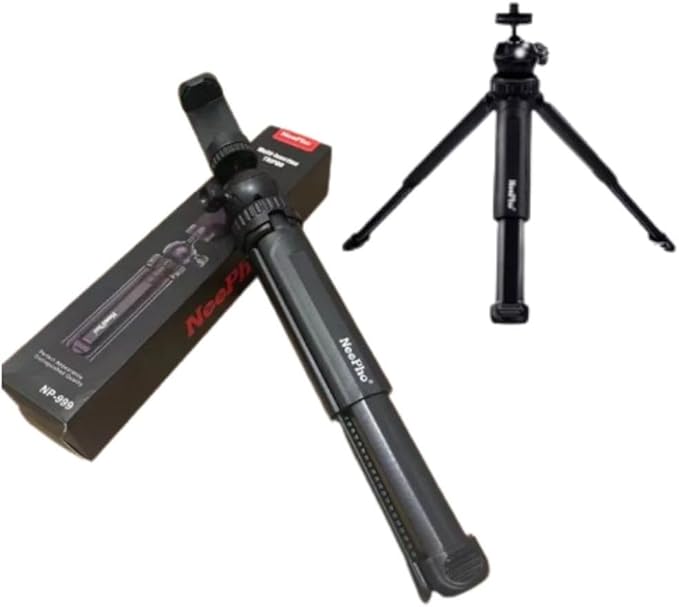 NeePho Multi-Function Mini Tripod NP-999, with Ball Head and Phone Holder, for Camera and Smartphone