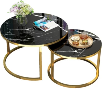 Elmorinuo Steel Side Table (Black & Gold)