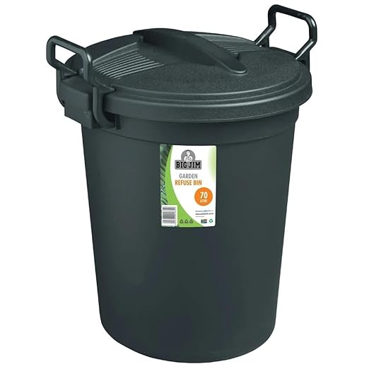 Big Jim Garbage Bin with Clip-on Lid, 70 Liter Capacity