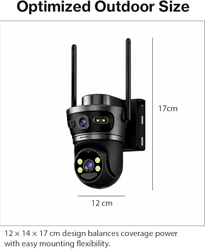 Solar-Powered 4G PTZ Security Camera, 6MP Dual-Lens, Outdoor, IP66, Full-Color Night Vision, Two-Way Audio, 355° Pan, 10000mAh Battery