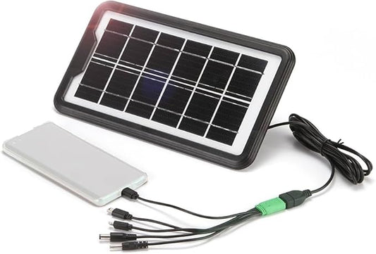 Solar Panel Charger with Multiple Connectors, Portable Power Bank Charging Station