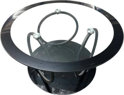 Elmorinuo Aesthetic Glass Top with Unique Metal Frame Glass Side Table