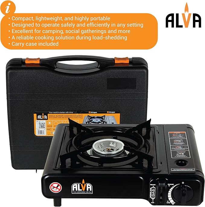 Single Burner Butane Canister Stove With Travel Case