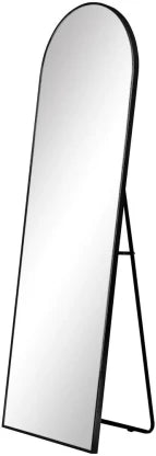 Elmorinuo Wall Mount Mirror Or Free Standing U shaped Black Decorative Mirror  (Designer)