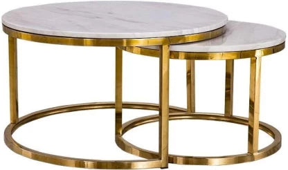 Elmorinuo World NA Metal Side Table  (Finish Colour - Gold)